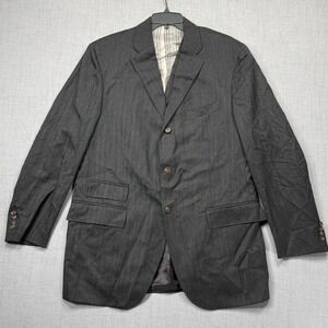 Polo Ralph Lauren 3 Button Jacket Gray Pinstripe Wool Lined Vest Combo 44L